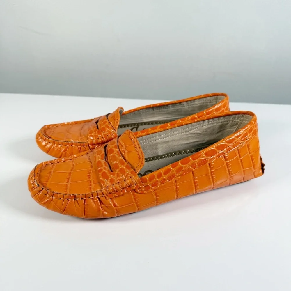 Sam Edelman Filly Leather Croc Loafers 5.5 - Picture 6 of 6